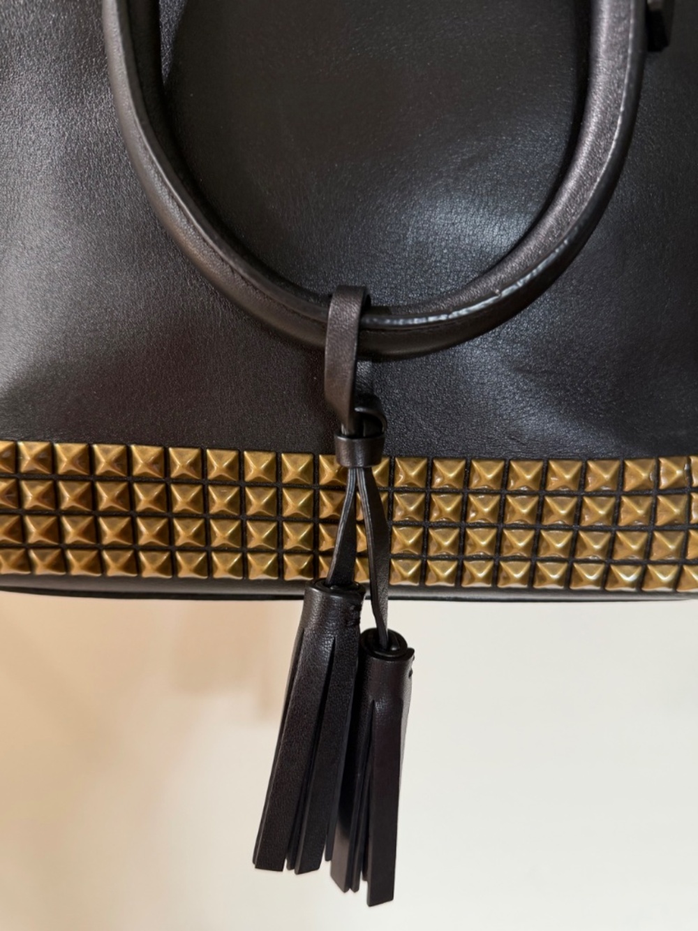 Coach Legacy Studded Mini Tanner Black Leather Crossbody Satchel Bag - Picture 11 of 13